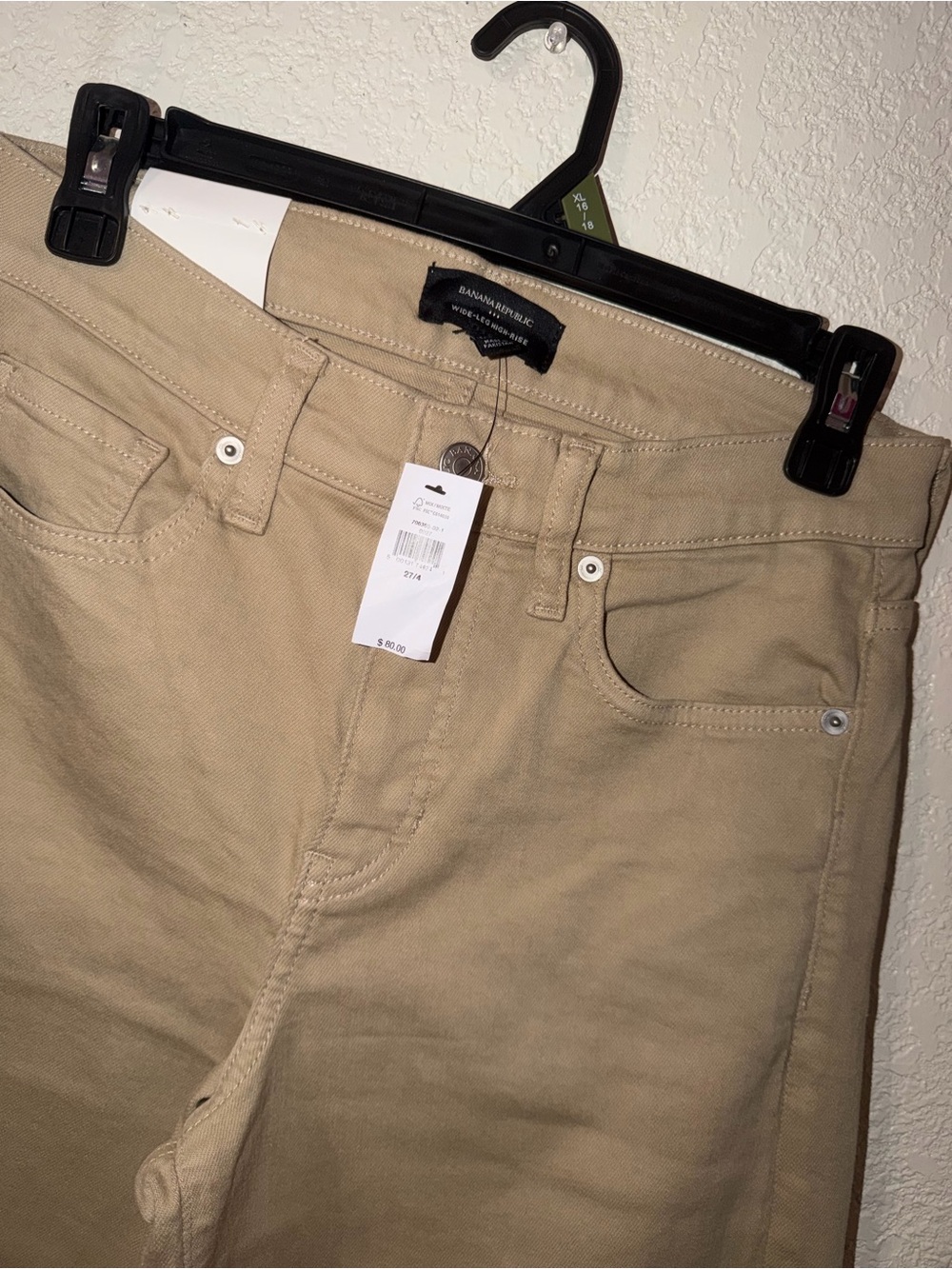 Banana Republic Wide-Leg Tan Cotton Blend Pants - Picture 3 of 7